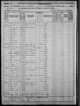 James W Wood Family - 1870 Census